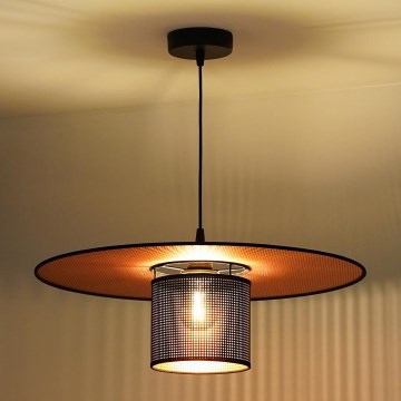 Duolla - Lampadario a sospensione con filo TOKYO SHINY 1xE27/15W/230V diametro 50 cm nero/rame
