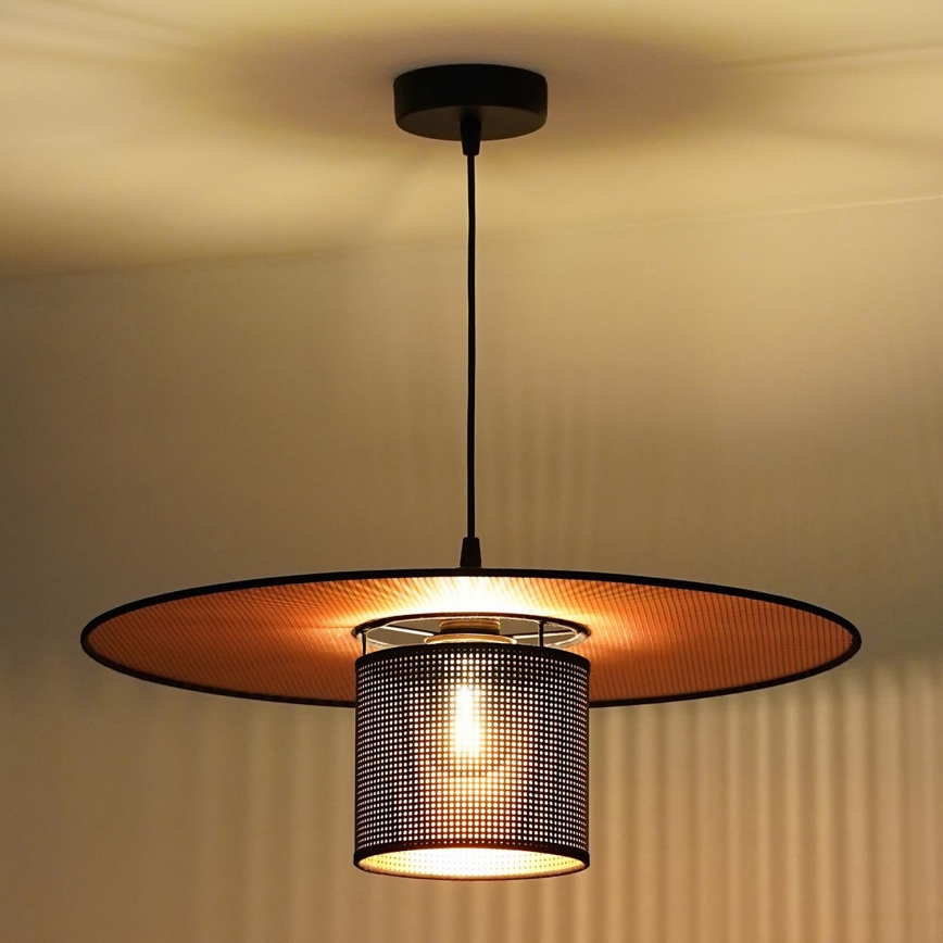 Duolla - Lampadario a sospensione con filo TOKYO SHINY 1xE27/15W/230V diametro 50 cm nero/rame