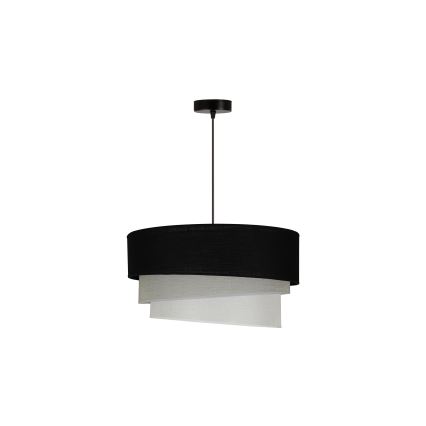 Duolla - Lampadario a sospensione con filo TRIO 1xE27/15W/230V diametro 45 cm nero/grigio/bianco