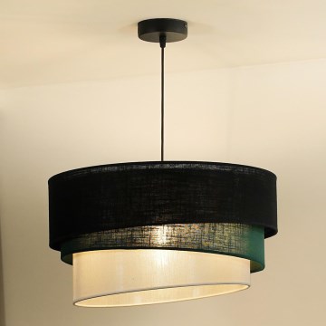 Duolla - Lampadario a sospensione con filo TRIO 1xE27/15W/230V diametro 45 cm nero/verde/bianco
