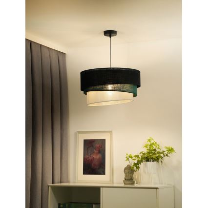 Duolla - Lampadario a sospensione con filo TRIO 1xE27/15W/230V diametro 45 cm nero/verde/bianco