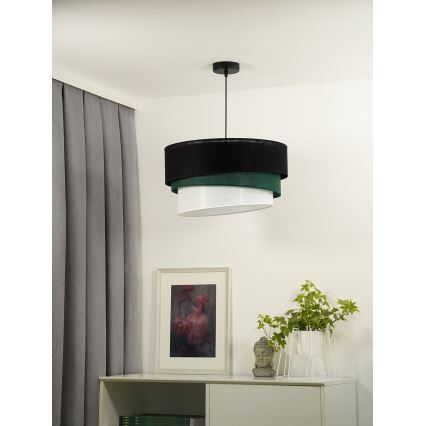 Duolla - Lampadario a sospensione con filo TRIO 1xE27/15W/230V diametro 45 cm nero/verde/bianco