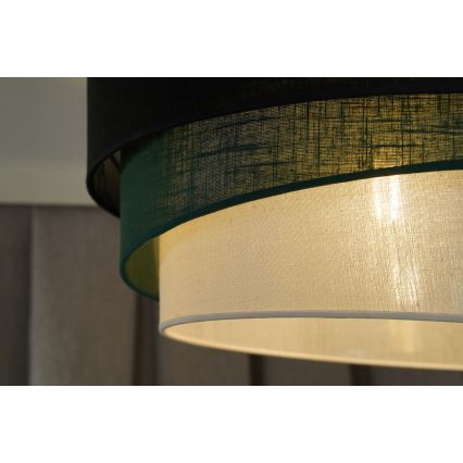 Duolla - Lampadario a sospensione con filo TRIO 1xE27/15W/230V diametro 45 cm nero/verde/bianco