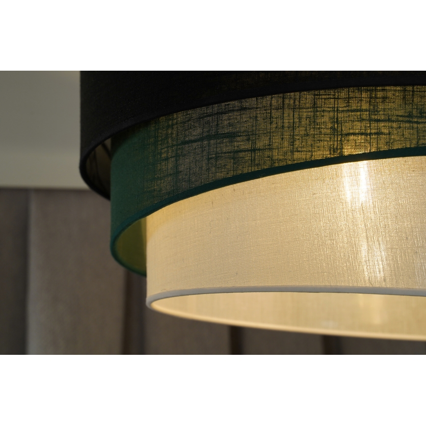 Duolla - Lampadario a sospensione con filo TRIO 1xE27/15W/230V diametro 45 cm nero/verde/bianco
