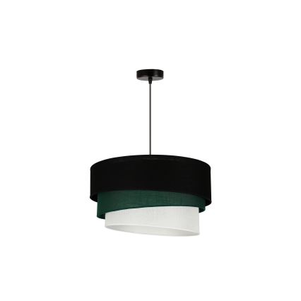 Duolla - Lampadario a sospensione con filo TRIO 1xE27/15W/230V diametro 45 cm nero/verde/bianco