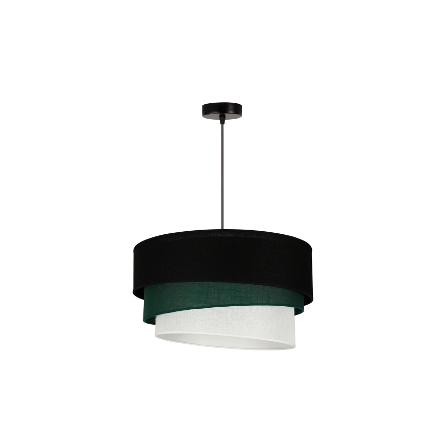 Duolla - Lampadario a sospensione con filo TRIO 1xE27/15W/230V diametro 45 cm nero/verde/bianco
