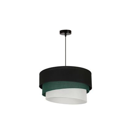 Duolla - Lampadario a sospensione con filo TRIO 1xE27/15W/230V diametro 45 cm nero/verde/bianco
