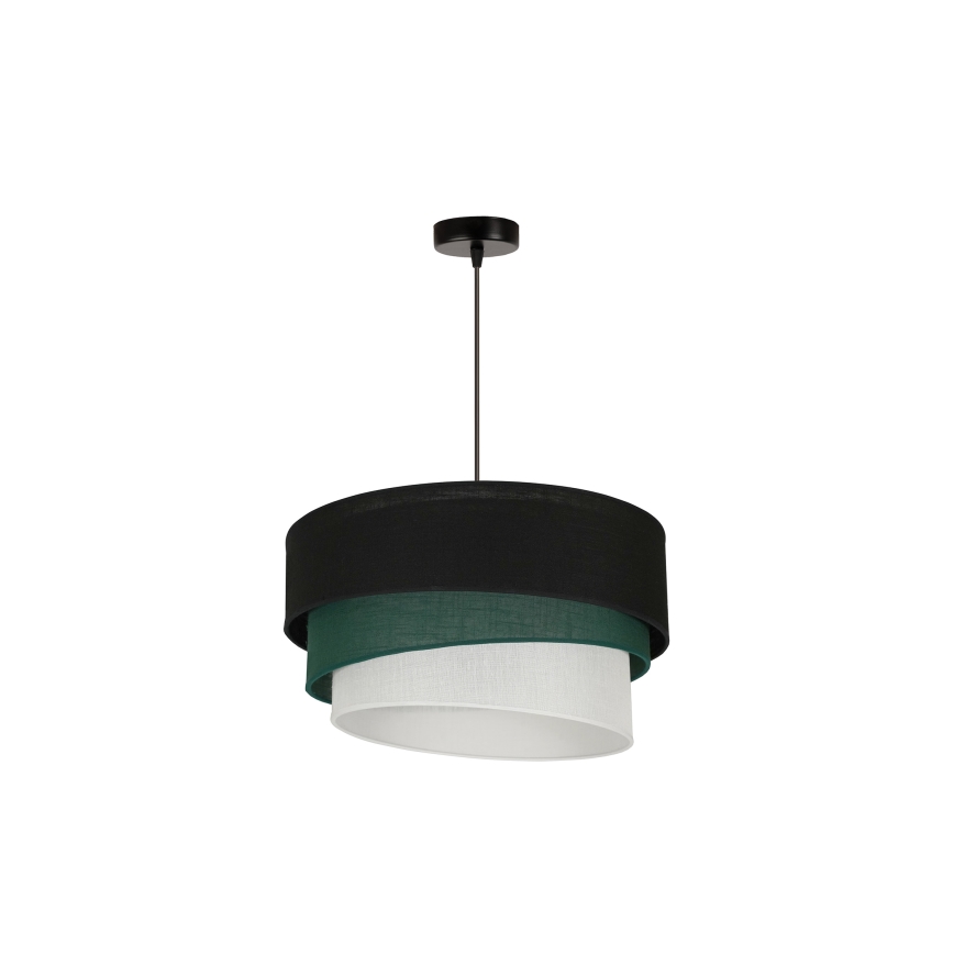Duolla - Lampadario a sospensione con filo TRIO 1xE27/15W/230V diametro 45 cm nero/verde/bianco