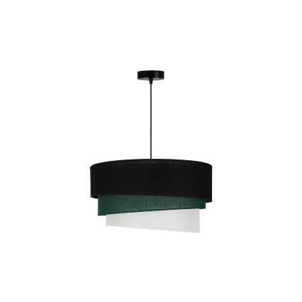 Duolla - Lampadario a sospensione con filo TRIO 1xE27/15W/230V diametro 45 cm nero/verde/bianco