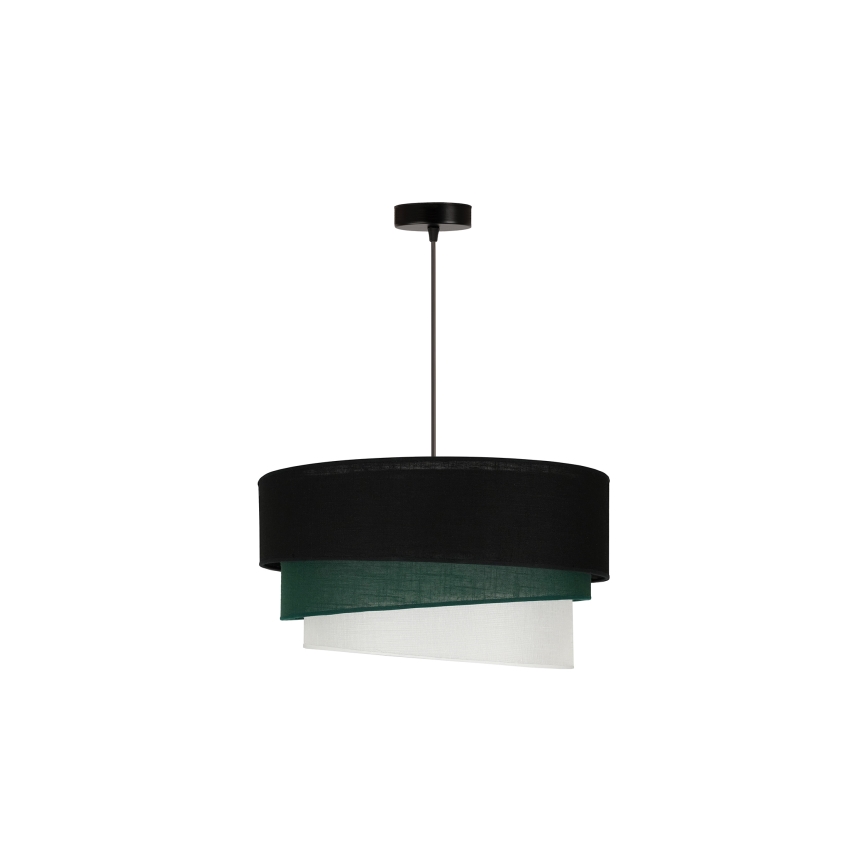 Duolla - Lampadario a sospensione con filo TRIO 1xE27/15W/230V diametro 45 cm nero/verde/bianco