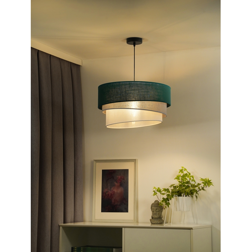 Duolla - Lampadario a sospensione con filo TRIO 1xE27/15W/230V diametro 45 cm verde/grigio/bianco