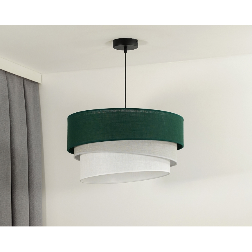 Duolla - Lampadario a sospensione con filo TRIO 1xE27/15W/230V diametro 45 cm verde/grigio/bianco
