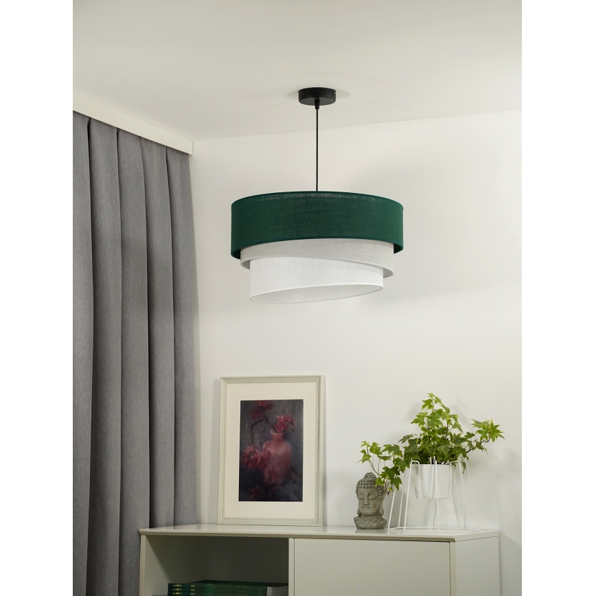 Duolla - Lampadario a sospensione con filo TRIO 1xE27/15W/230V diametro 45 cm verde/grigio/bianco