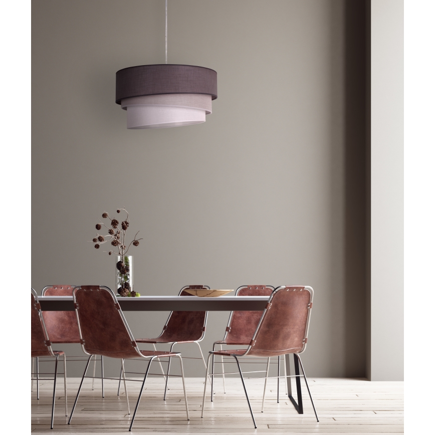Duolla - Lampadario a sospensione con filo TRIO 1xE27/40W/230V diametro 45 cm antracite/grigio/bianco