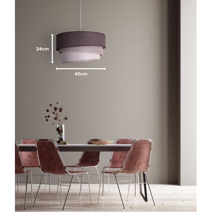 Duolla - Lampadario a sospensione con filo TRIO 1xE27/40W/230V diametro 45 cm antracite/grigio/bianco