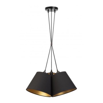 Duolla - Lampadario a sospensione con filo TWIGGY 3xE27/40W/230V diametro 45 cm nero