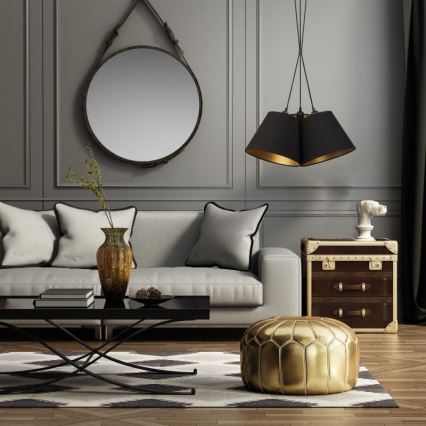 Duolla - Lampadario a sospensione con filo TWIGGY 3xE27/40W/230V diametro 45 cm nero