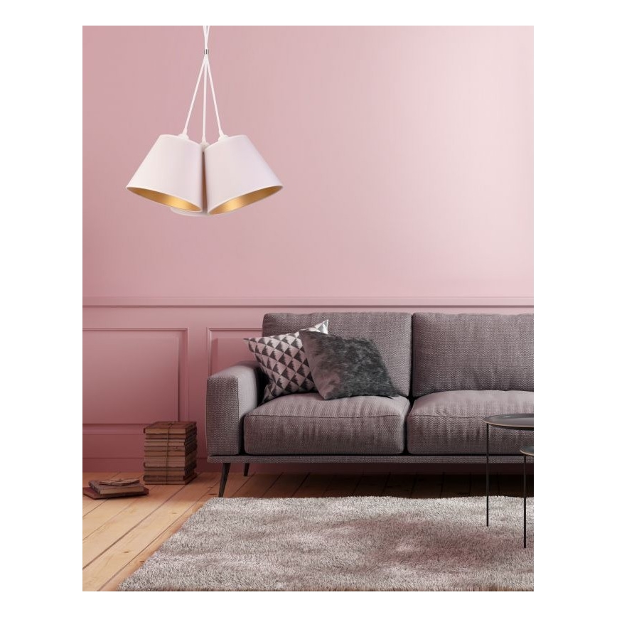 Duolla - Lampadario a sospensione con filo TWIGGY 3xE27/40W/230V diametro 60 cm bianco
