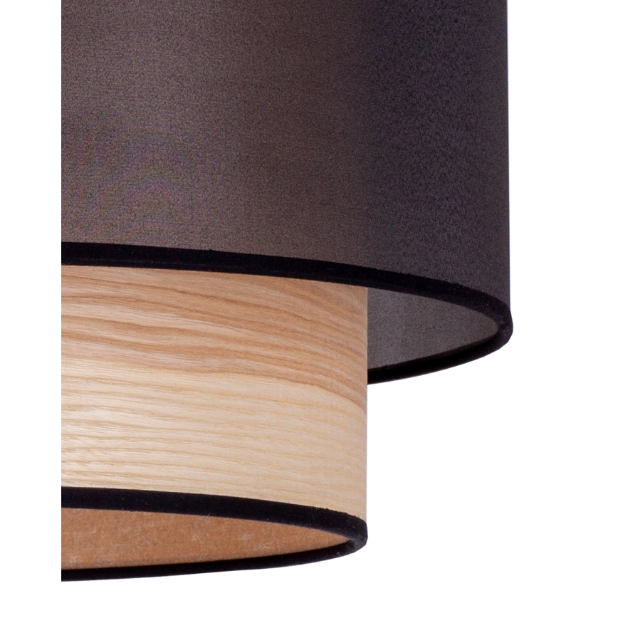 Duolla - Lampadario a sospensione con filo WOOD BOHO 1xE27/15W/230V diametro 45 cm nero/beige