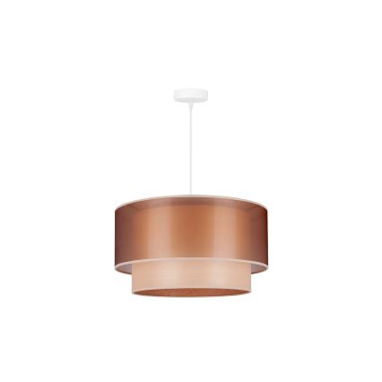 Duolla - Lampadario a sospensione con filo WOOD BOHO 1xE27/15W/230V diametro 45 cm rame/beige