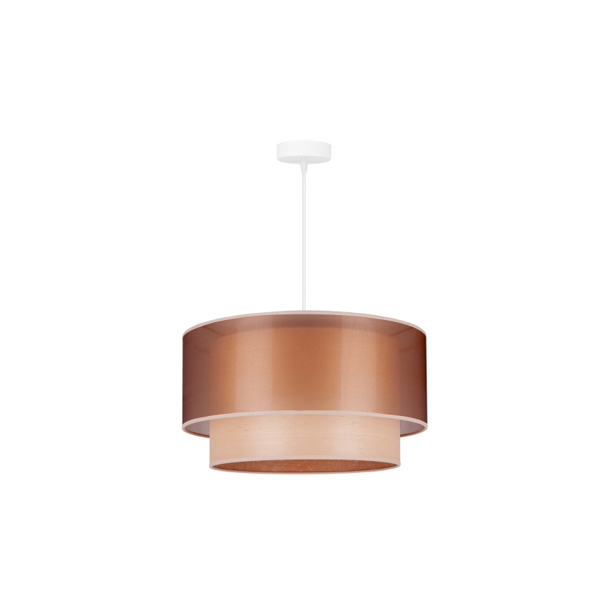 Duolla - Lampadario a sospensione con filo WOOD BOHO 1xE27/15W/230V diametro 45 cm rame/beige