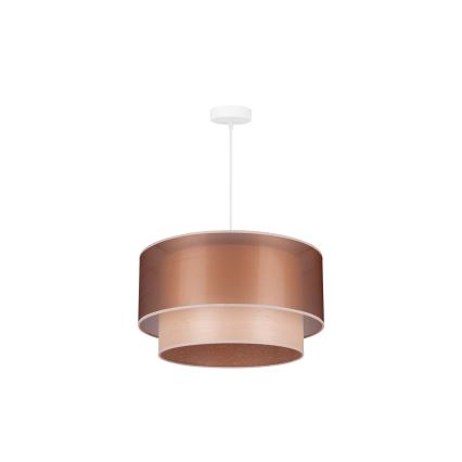 Duolla - Lampadario a sospensione con filo WOOD BOHO 1xE27/15W/230V diametro 45 cm rame/beige