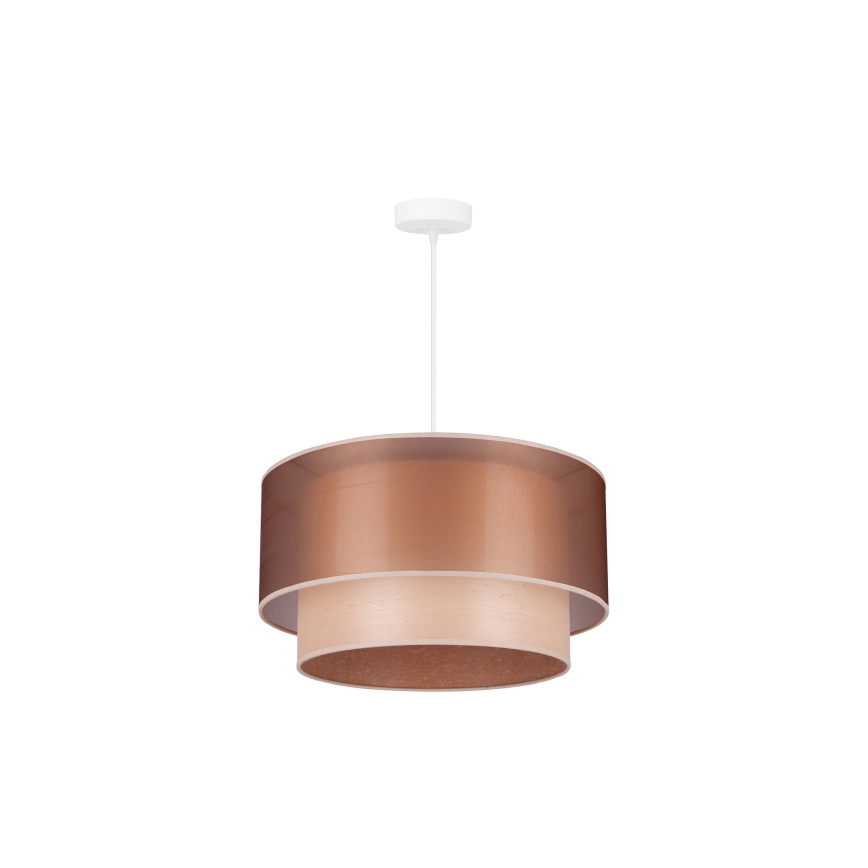 Duolla - Lampadario a sospensione con filo WOOD BOHO 1xE27/15W/230V diametro 45 cm rame/beige