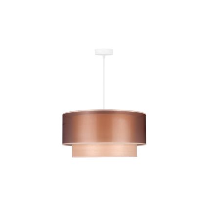 Duolla - Lampadario a sospensione con filo WOOD BOHO 1xE27/15W/230V diametro 45 cm rame/beige