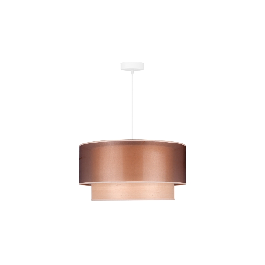 Duolla - Lampadario a sospensione con filo WOOD BOHO 1xE27/15W/230V diametro 45 cm rame/beige