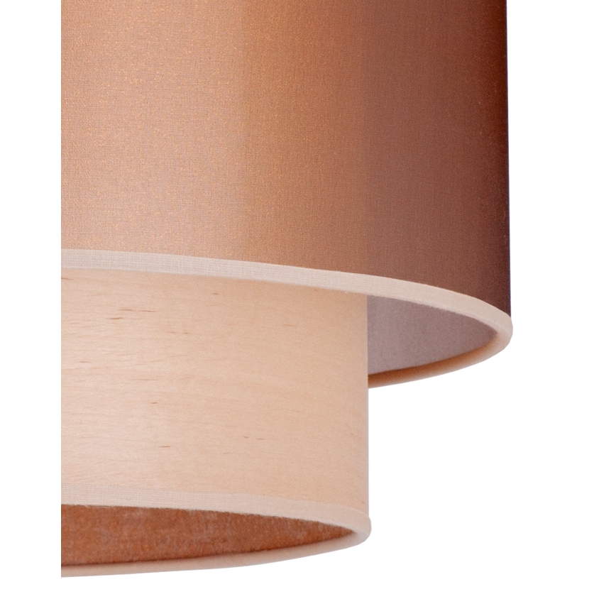 Duolla - Lampadario a sospensione con filo WOOD BOHO 1xE27/15W/230V diametro 45 cm rame/beige