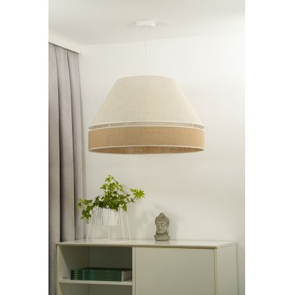 Duolla - Lampadario a sospensione con filo YUTE AVIGNON 1xE27/15W/230V diametro 60 cm grigio/marrone