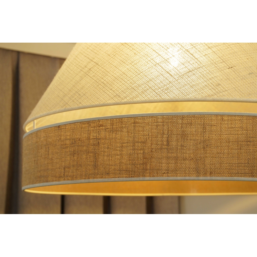 Duolla - Lampadario a sospensione con filo YUTE AVIGNON 1xE27/15W/230V diametro 60 cm grigio/marrone