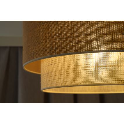 Duolla - Lampadario a sospensione con filo YUTE BOHO 1xE27/15W/230V diametro 45 cm marrone/color crema