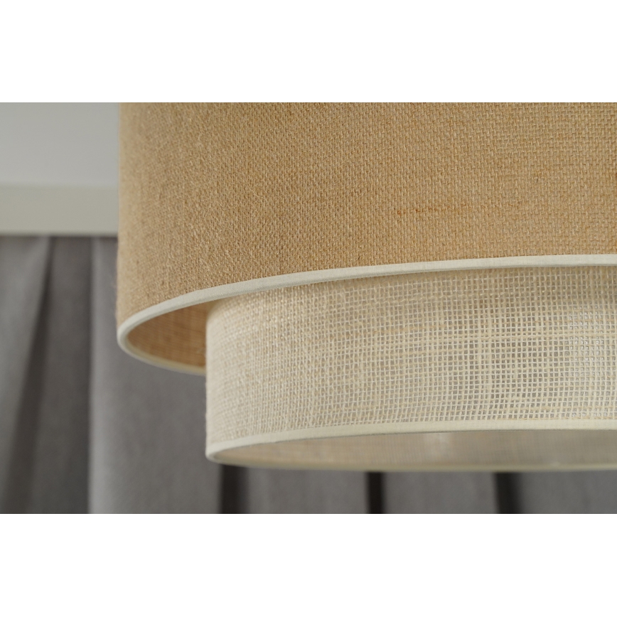 Duolla - Lampadario a sospensione con filo YUTE BOHO 1xE27/15W/230V diametro 45 cm marrone/color crema