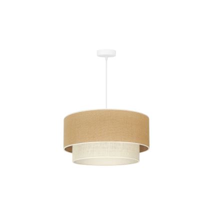 Duolla - Lampadario a sospensione con filo YUTE BOHO 1xE27/15W/230V diametro 45 cm marrone/color crema