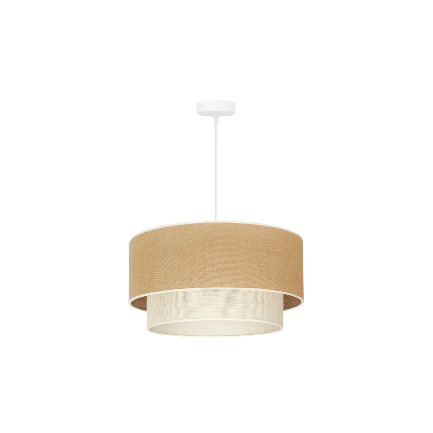 Duolla - Lampadario a sospensione con filo YUTE BOHO 1xE27/15W/230V diametro 45 cm marrone/color crema