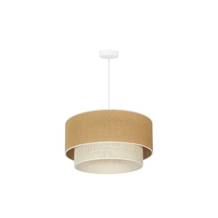Duolla - Lampadario a sospensione con filo YUTE BOHO 1xE27/15W/230V diametro 45 cm marrone/color crema
