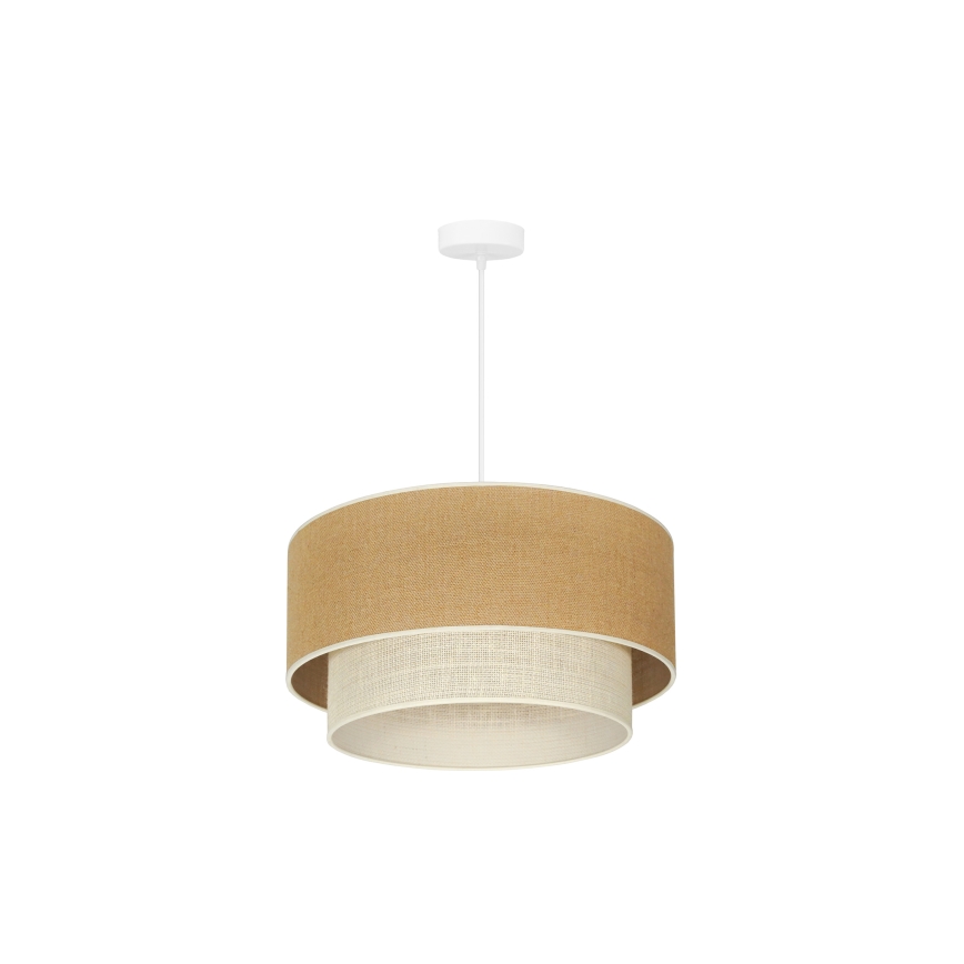 Duolla - Lampadario a sospensione con filo YUTE BOHO 1xE27/15W/230V diametro 45 cm marrone/color crema