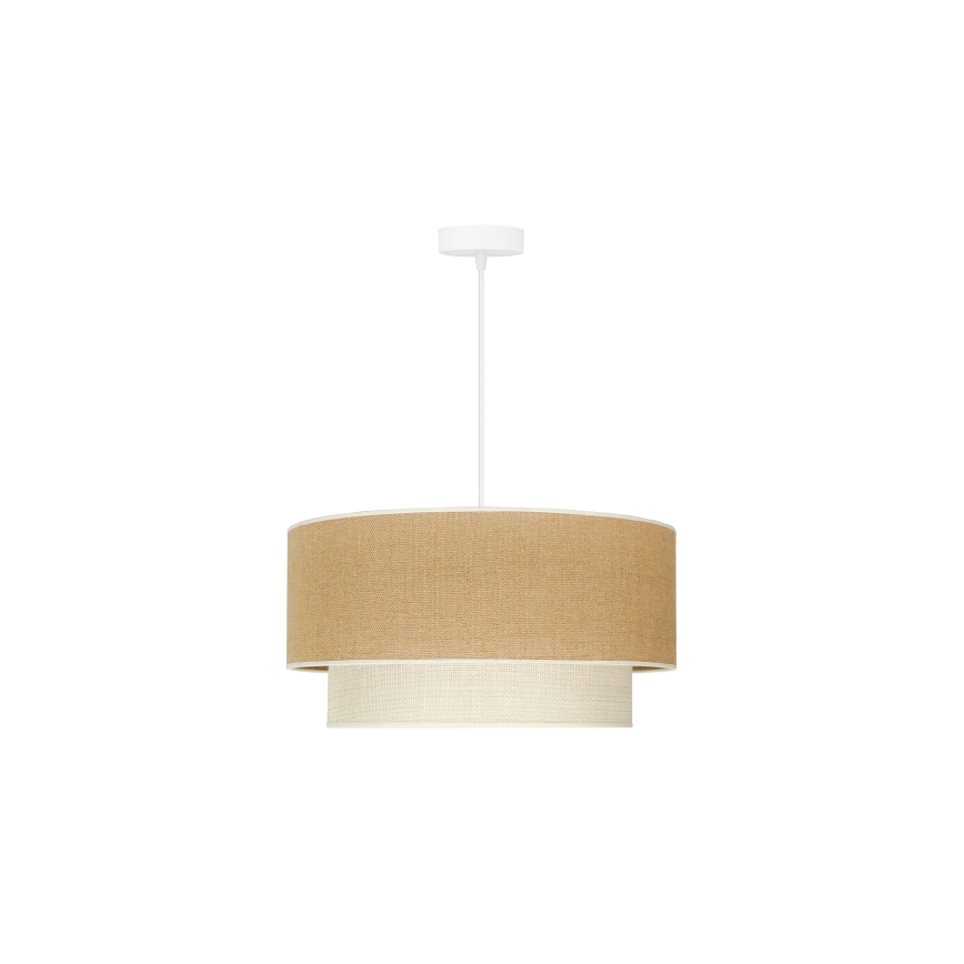 Duolla - Lampadario a sospensione con filo YUTE BOHO 1xE27/15W/230V diametro 45 cm marrone/color crema
