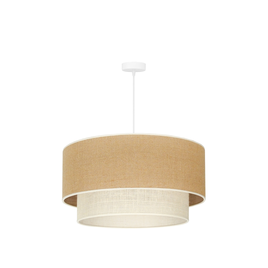 Duolla - Lampadario a sospensione con filo YUTE BOHO 3xE27/15W/230V diametro 60 cm marrone/color crema