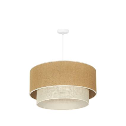 Duolla - Lampadario a sospensione con filo YUTE BOHO 3xE27/15W/230V diametro 60 cm marrone/color crema