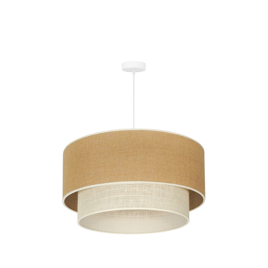 Duolla - Lampadario a sospensione con filo YUTE BOHO 3xE27/15W/230V diametro 60 cm marrone/color crema