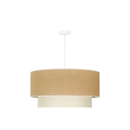 Duolla - Lampadario a sospensione con filo YUTE BOHO 3xE27/15W/230V diametro 60 cm marrone/color crema