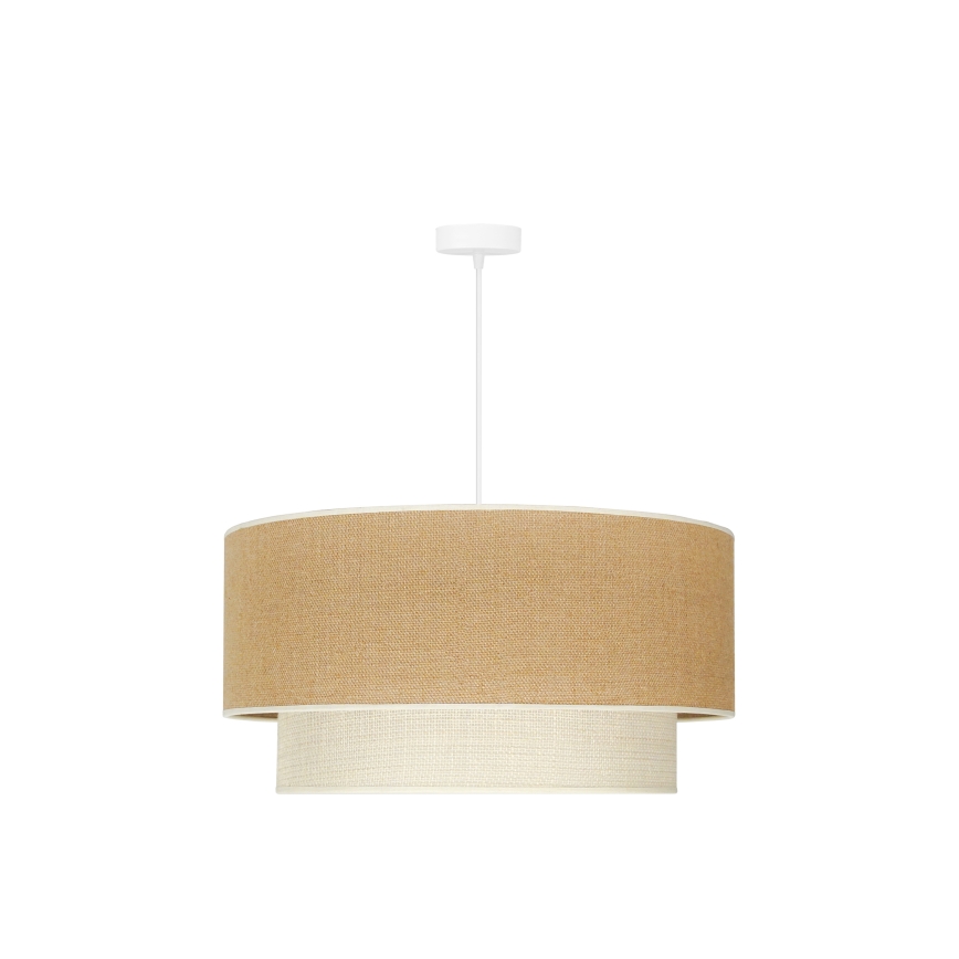 Duolla - Lampadario a sospensione con filo YUTE BOHO 3xE27/15W/230V diametro 60 cm marrone/color crema