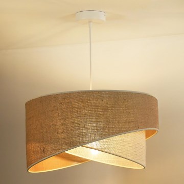 Duolla - Lampadario a sospensione con filo YUTE CELLO 1xE27/15W/230V diametro 45 cm marrone/grigio