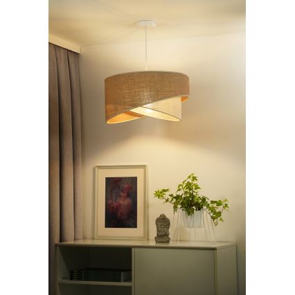 Duolla - Lampadario a sospensione con filo YUTE CELLO 1xE27/15W/230V diametro 45 cm marrone/grigio