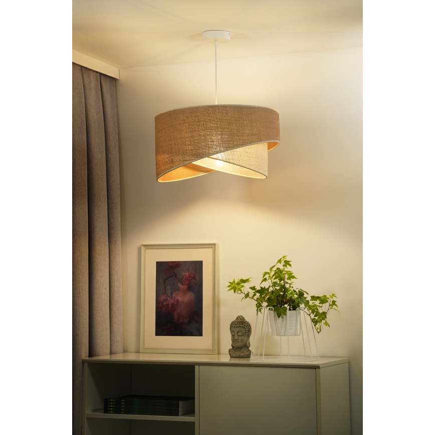 Duolla - Lampadario a sospensione con filo YUTE CELLO 1xE27/15W/230V diametro 45 cm marrone/grigio