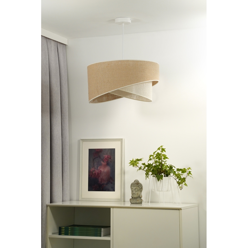 Duolla - Lampadario a sospensione con filo YUTE CELLO 1xE27/15W/230V diametro 45 cm marrone/grigio