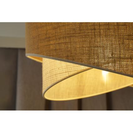 Duolla - Lampadario a sospensione con filo YUTE CELLO 1xE27/15W/230V diametro 45 cm marrone/grigio