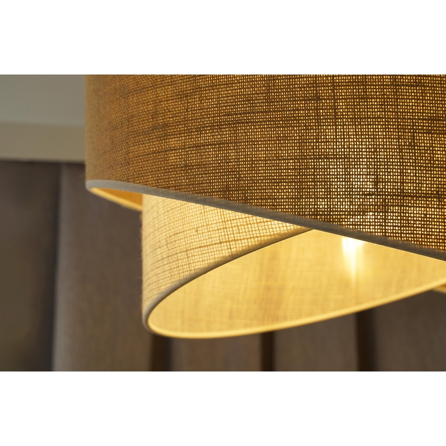 Duolla - Lampadario a sospensione con filo YUTE CELLO 1xE27/15W/230V diametro 45 cm marrone/grigio